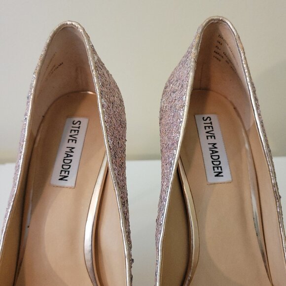 Steve Madden | Daisie Pink Glitter Heel, Size 9 - Picture 4 of 16